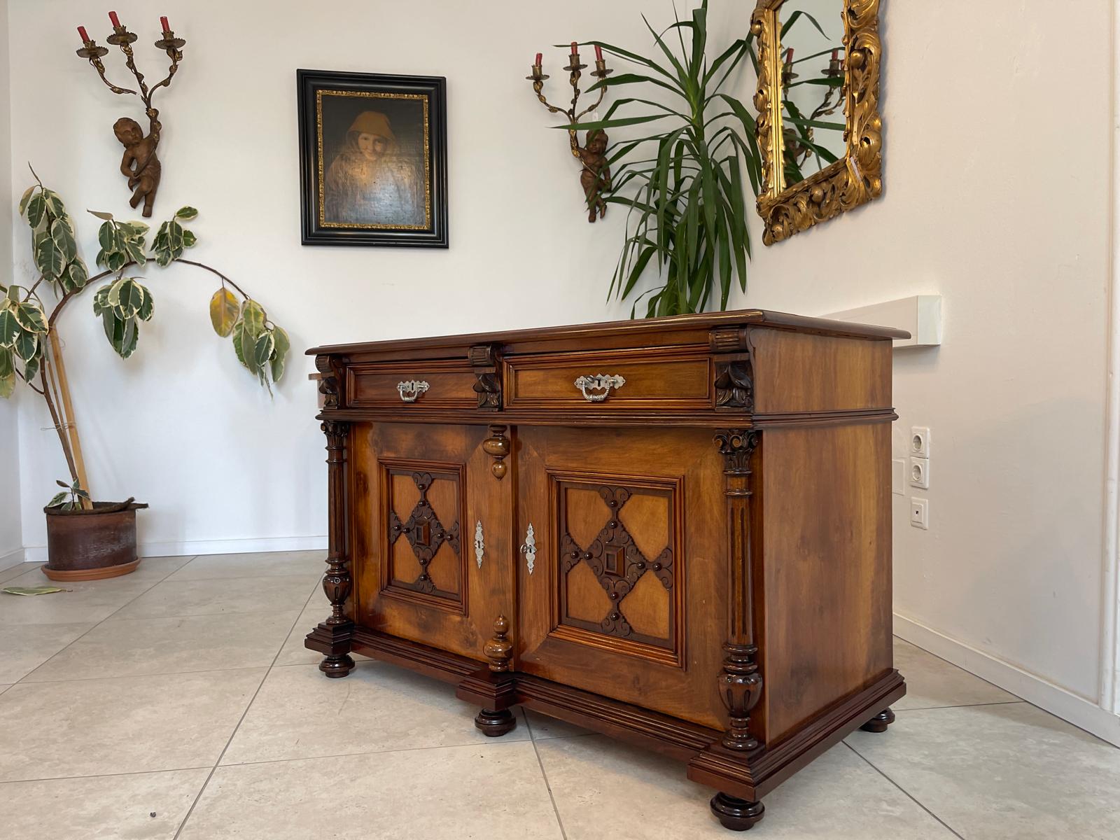 Sale Restaurierte Säulenanrichte Gründerzeit Anrichte Schrank Antiquität G1314