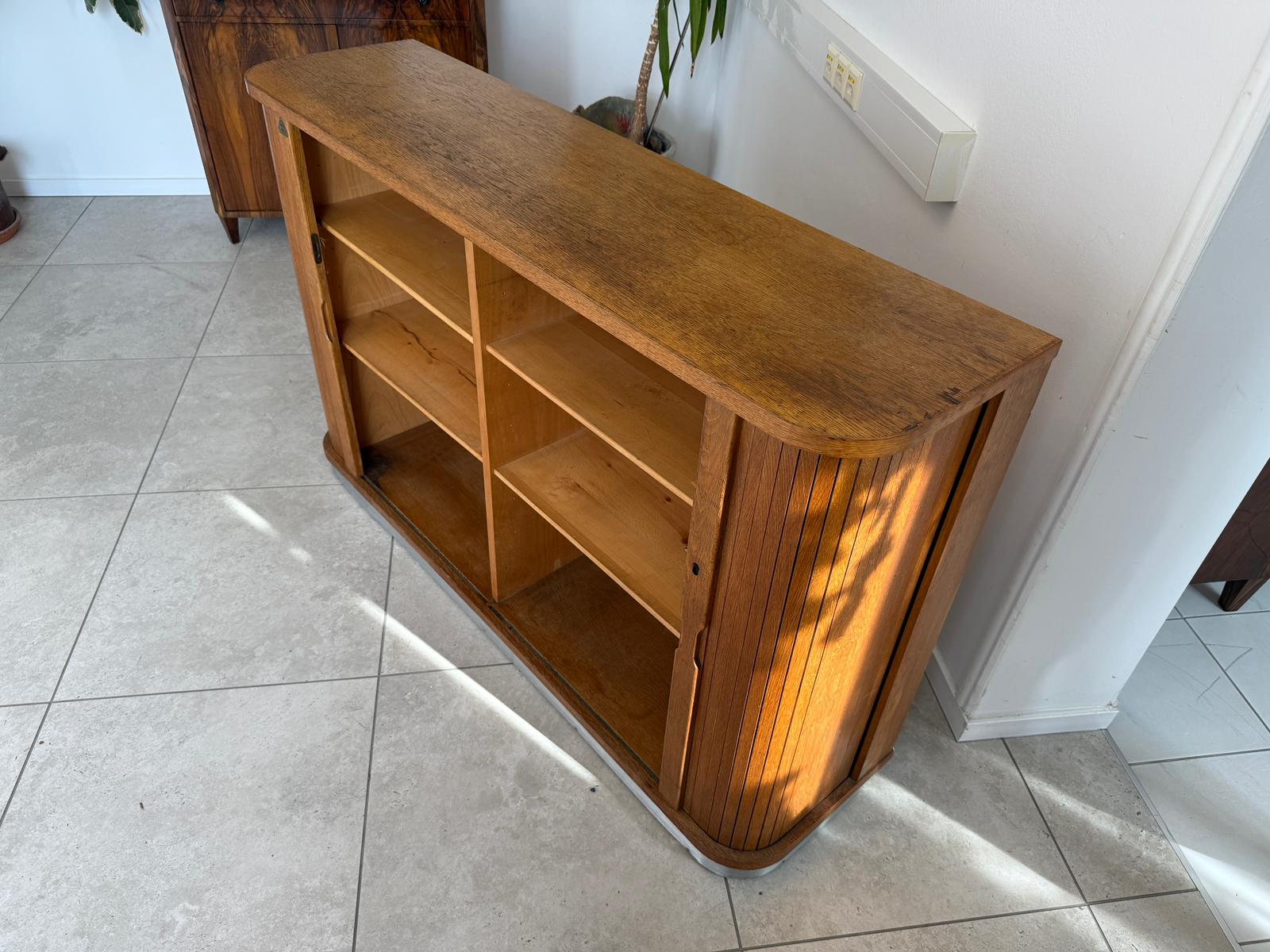 Jugendstil Rolladenschrank Antik Braun Büroschrank G1978