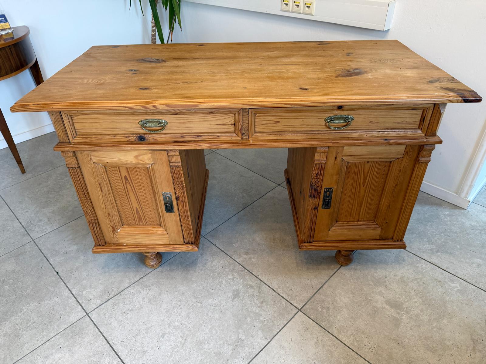 Bäuerlicher Gründerzeit Schreibtisch Sekretär Weichholz G2378