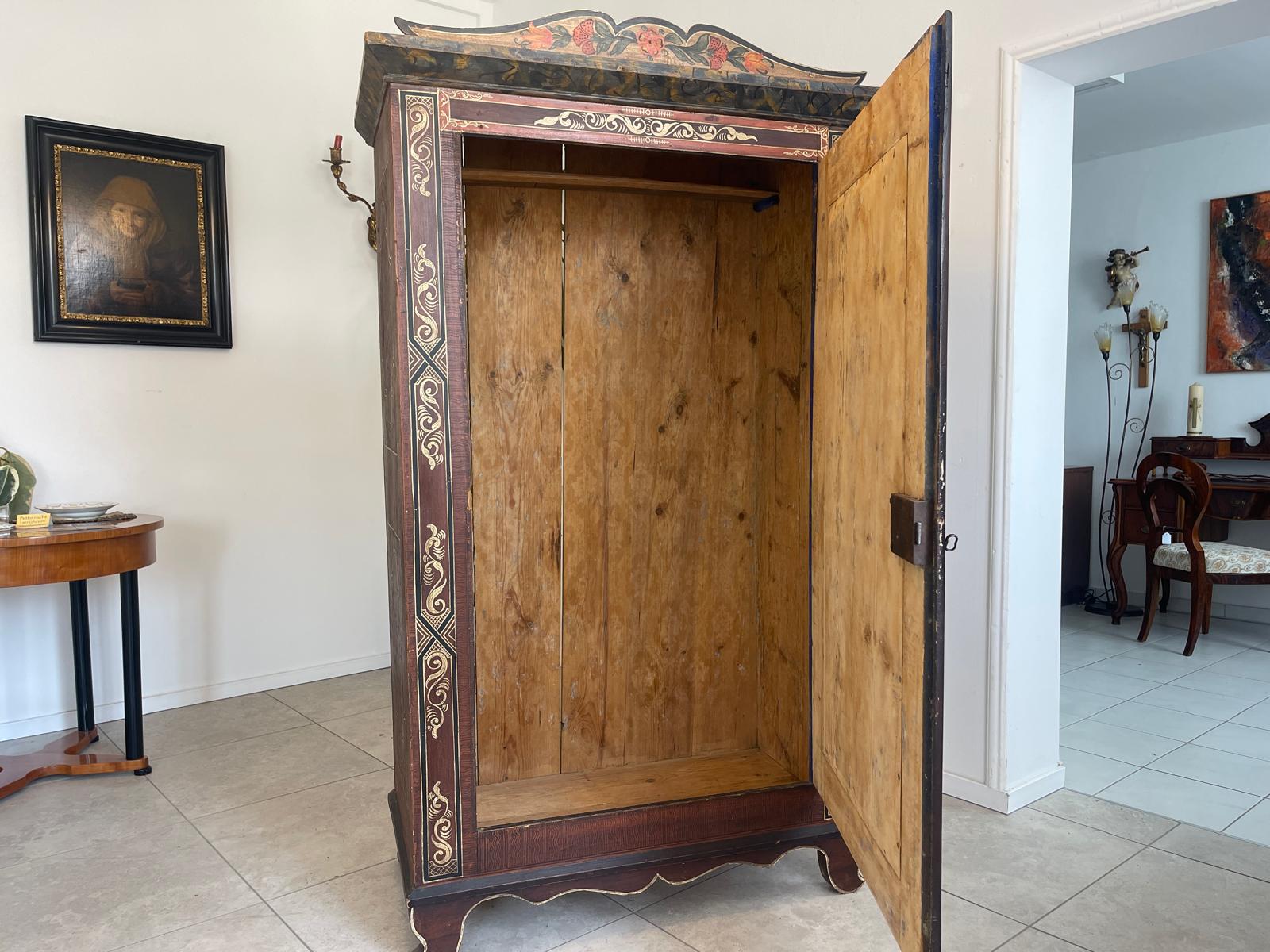 Antikes Handbemalter Bauernschrank Kasten Bauernkasten G1363