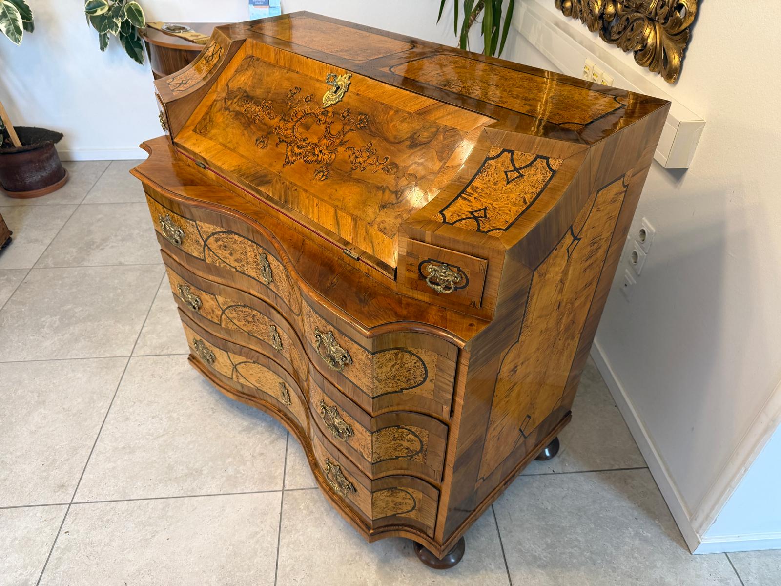 Authentischer Barock Schreibsekretär Sekretär Kommode Antiquität  G2374