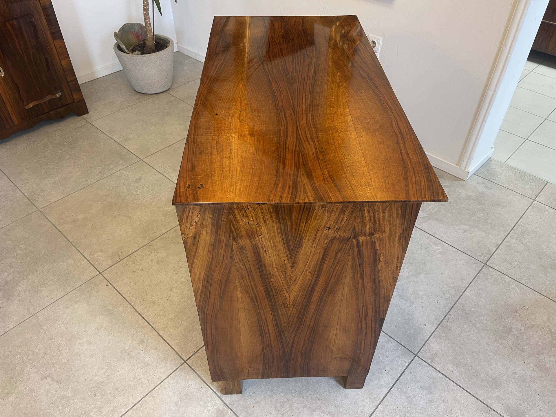 Biedermeier-Barock-12 Sale Restaurierte Biedermeier Anrichte Trumeau Nussholz A4019