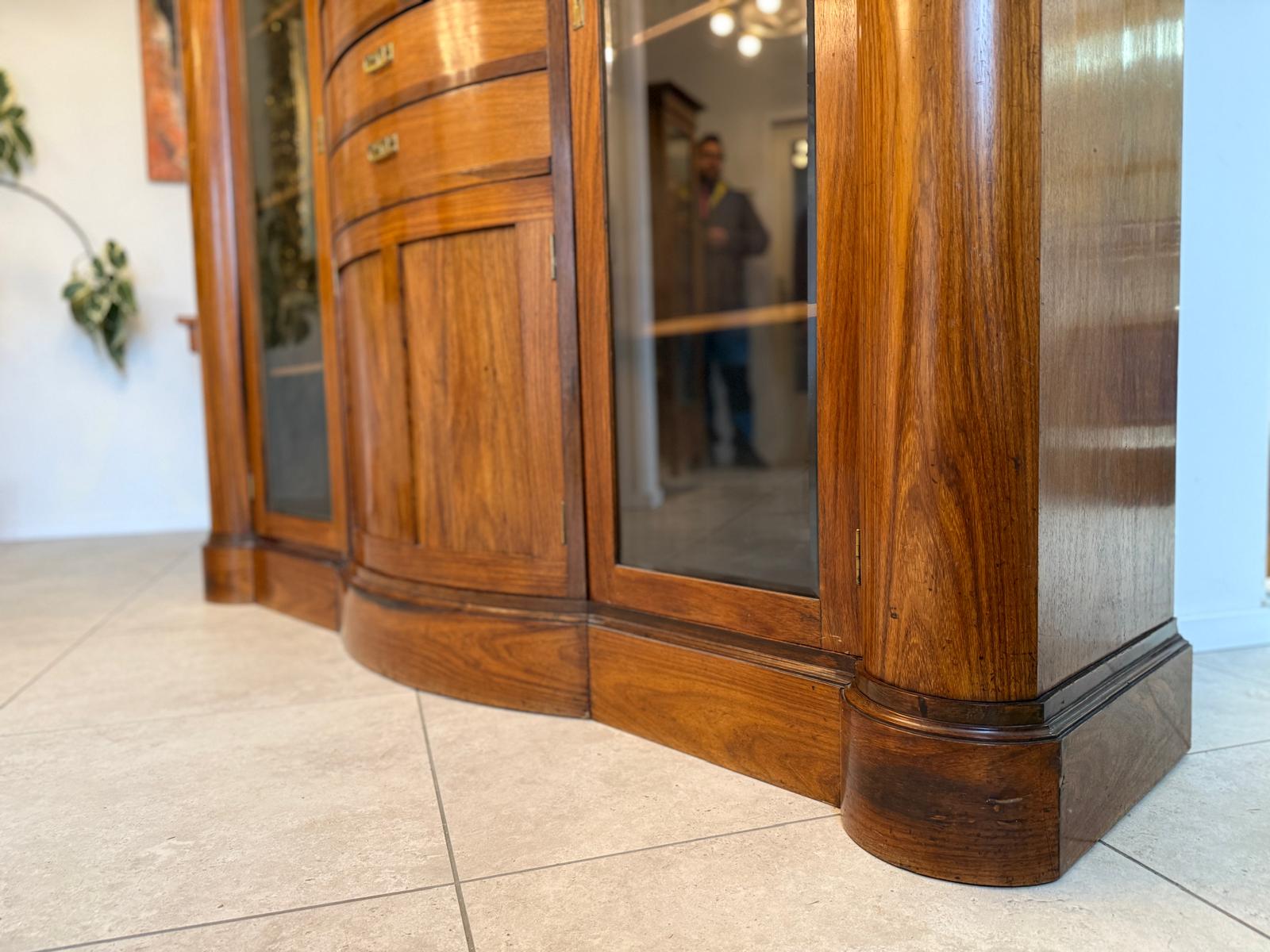 Jugendstil Bücherschrank Kasten Antik Vitrinenschrank D2277