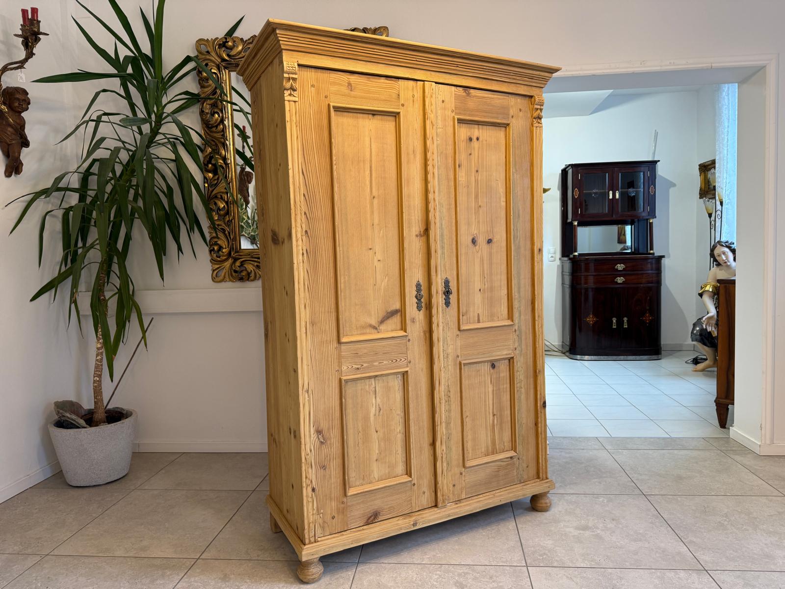 Gründerzeit Bauernschrank Bauernkasten Garderobenschrank Antik D1103