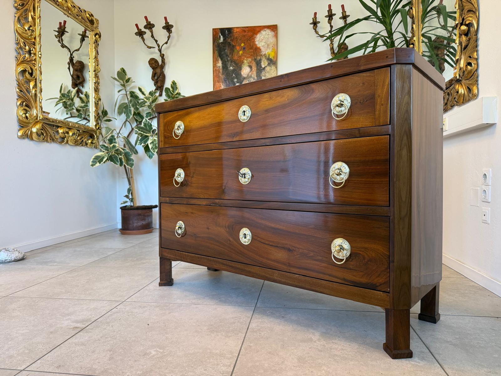 SALE Restaurierte Biedermeier Schreibkommode Nussholz Antiquität Antikmöbel G2158