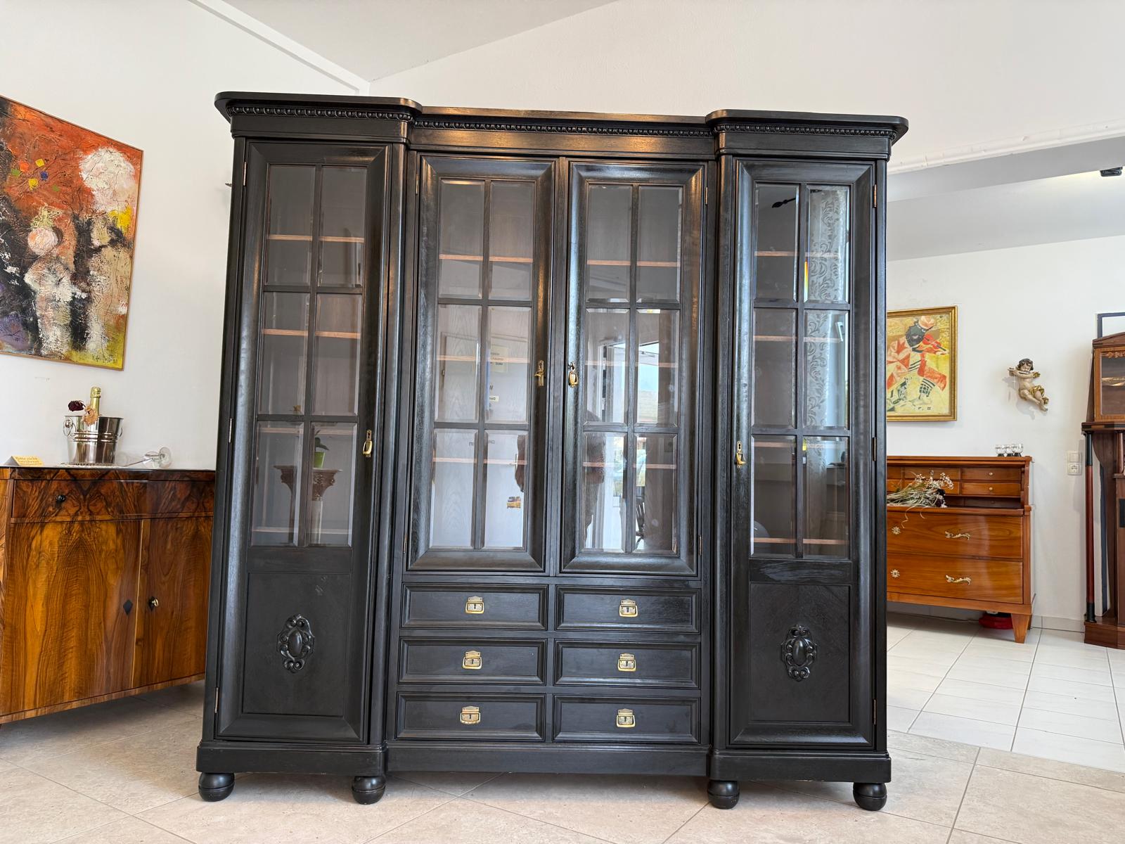 Traum Jugendstil Bücherschrank Büchervitrine Vitrine G1917