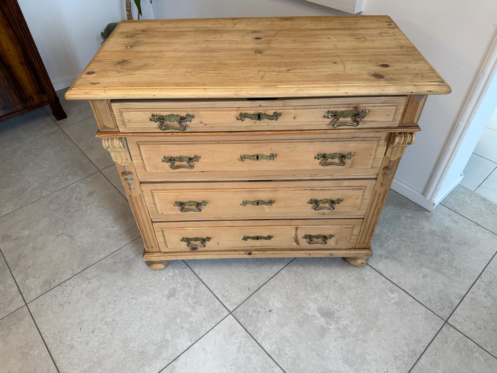 Originale Gründerzeit Kommode Weichholz Antik G2114 