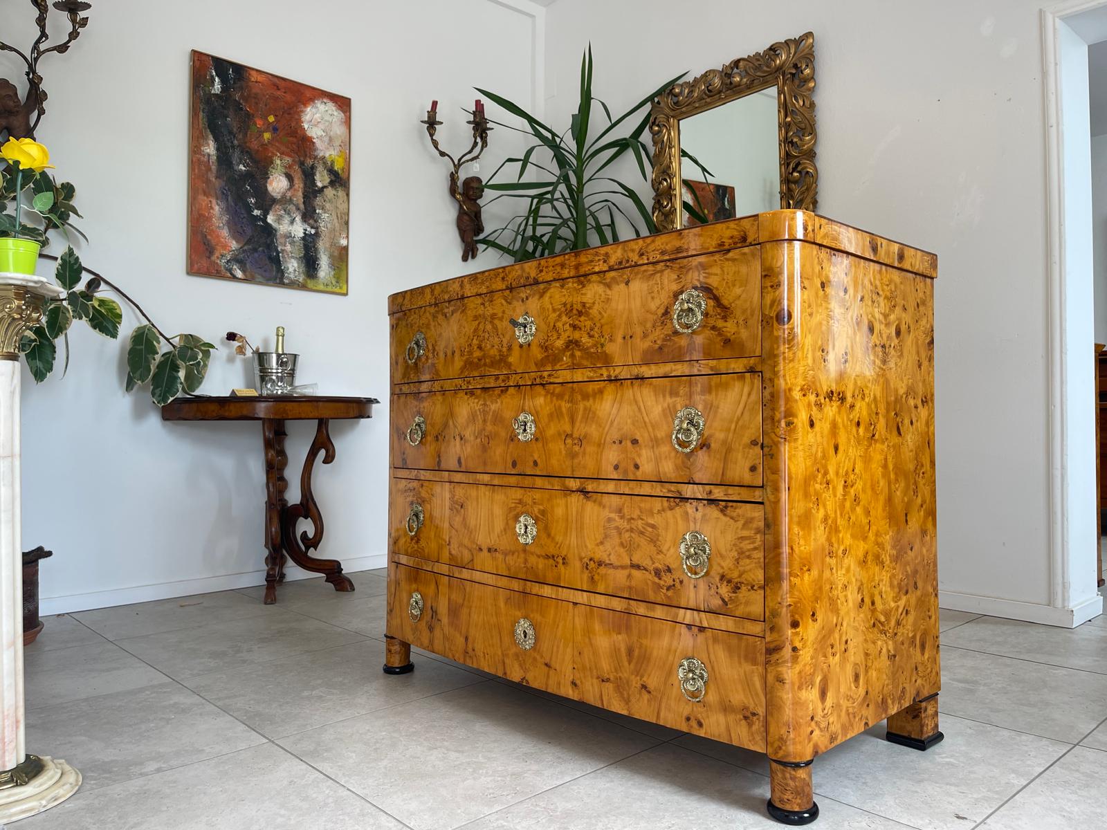 Restaurierte Biedermeier Schreibkommode Sekretär Pappelholz Antiquität G1747