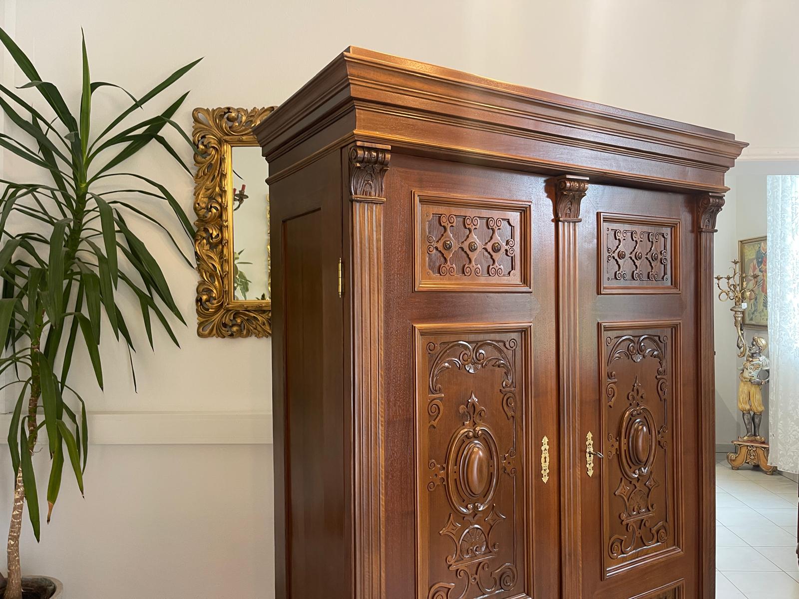 originaler Gründerzeit Schrank Kleiderschrank G1602
