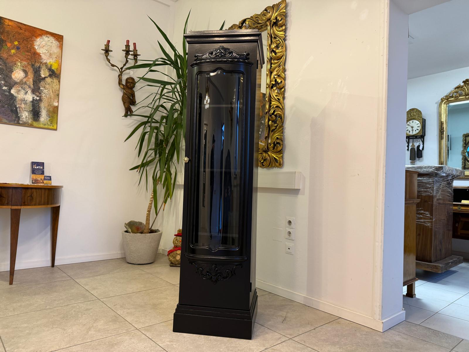 Restauriertes Jugendstil Vitrine Pfeilervitrine Glasschrank G2389