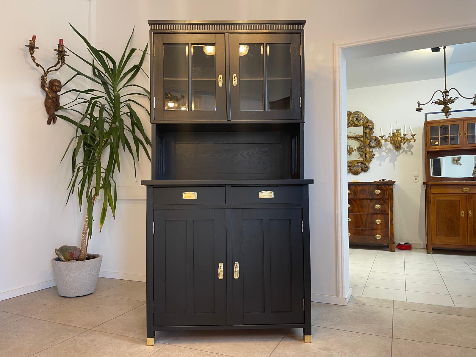 Restaurierte Jugendstil Kredenz Küchenschrank Rarität E1013