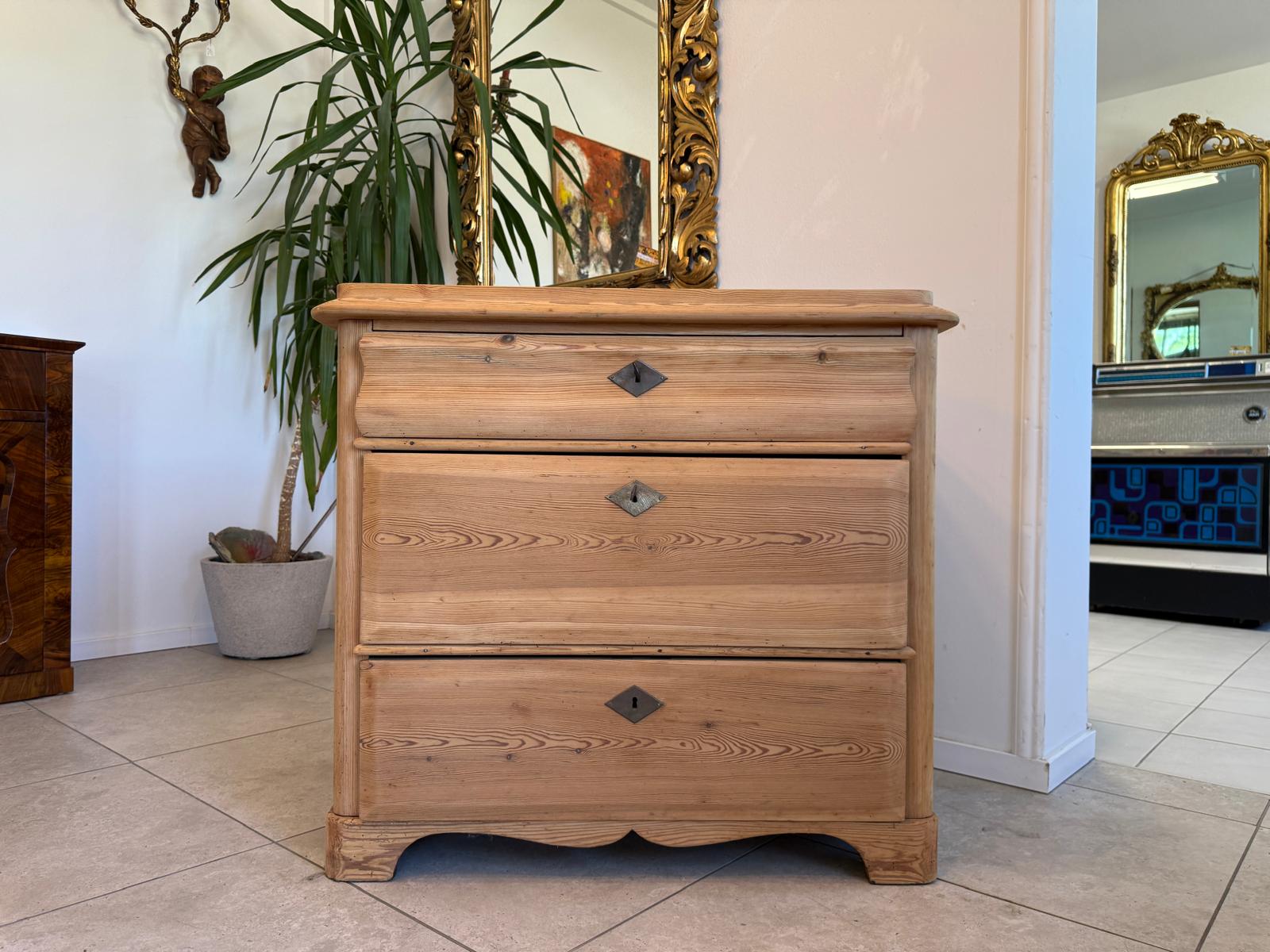 Biedermeier Kommode 3 Ladenkommode Antik Original D2424