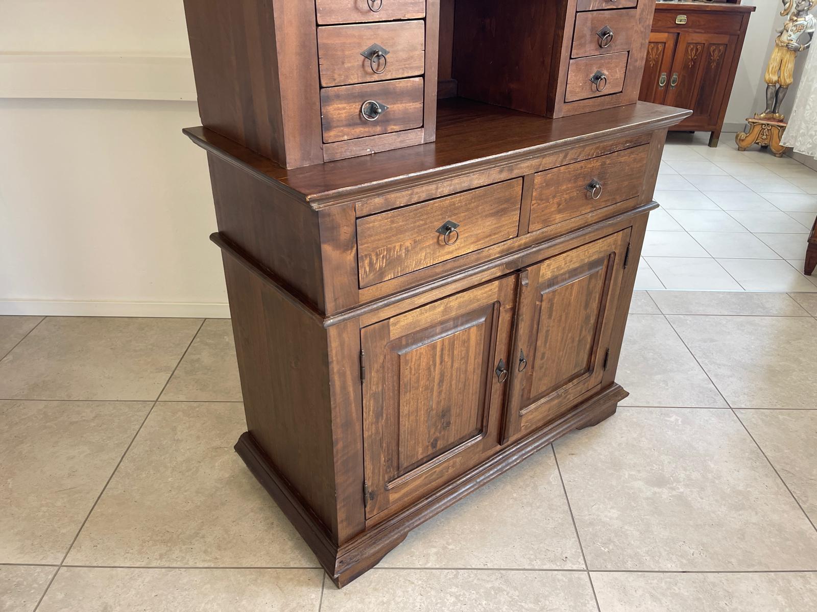 Aufsatzschrank im Kolonialstil Englisch Vitirne Glasschrank Sideboard G1620