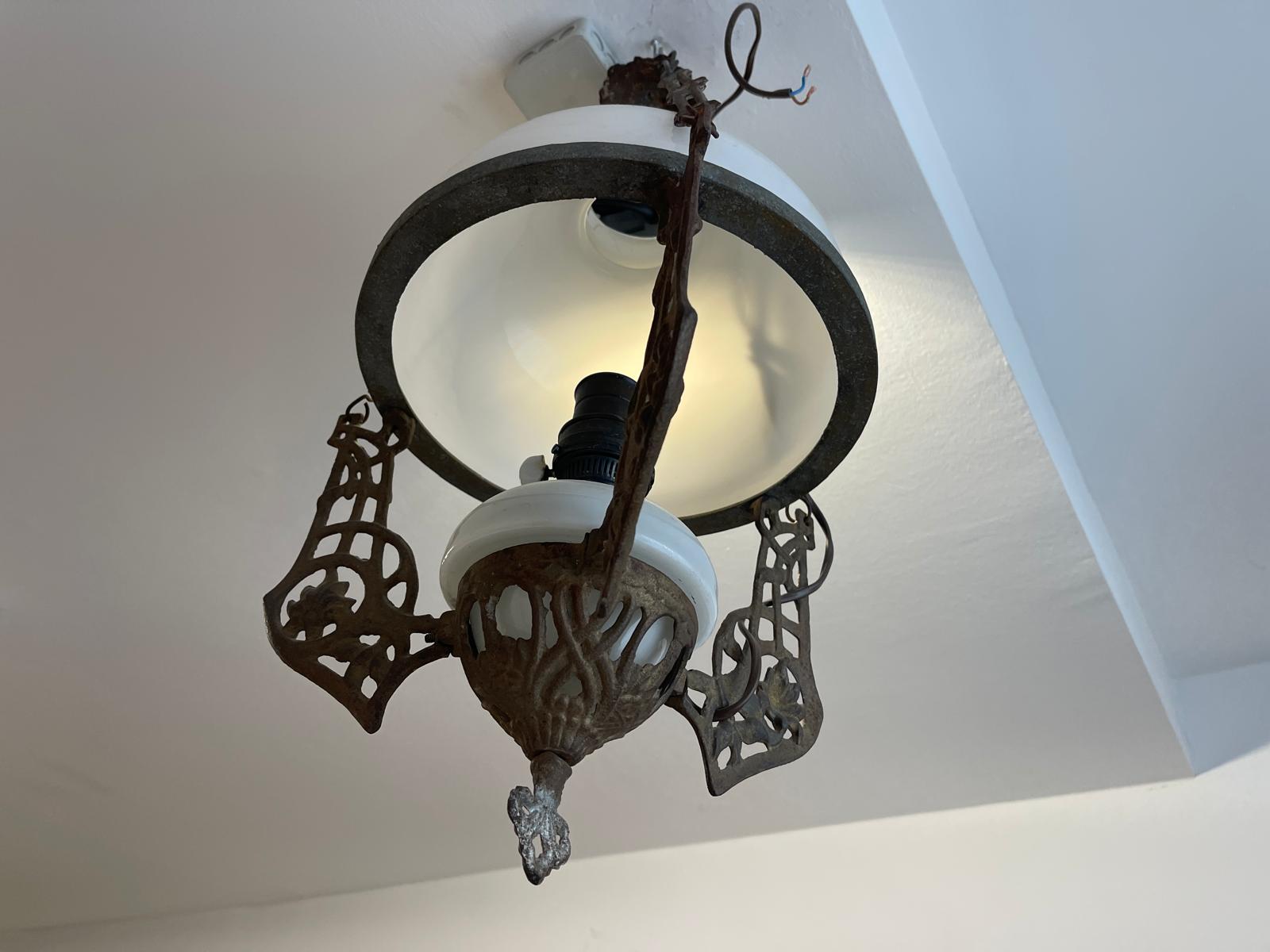 Originale Bauernleuchte Zimmerleuchte Petroleumleuchte Glaslampe G1347