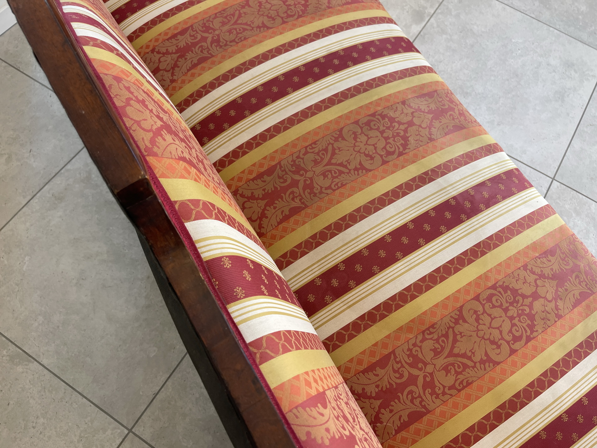 Biedermeier-_26 Biedermeier Sofa Diwan Couch Chaiselongue Antik 1850 Nuss Holz A4134