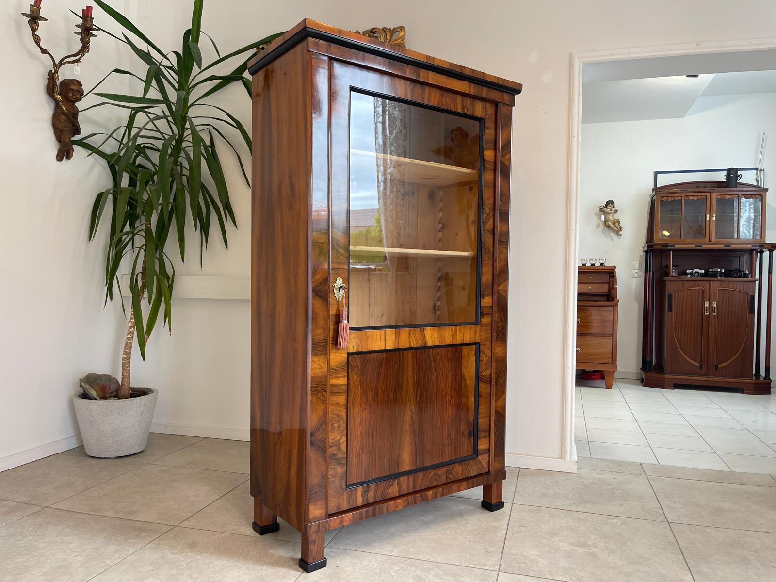 Originale Biedermeier Vitrine Glasschrank Antiquität Bücherschrank G1746