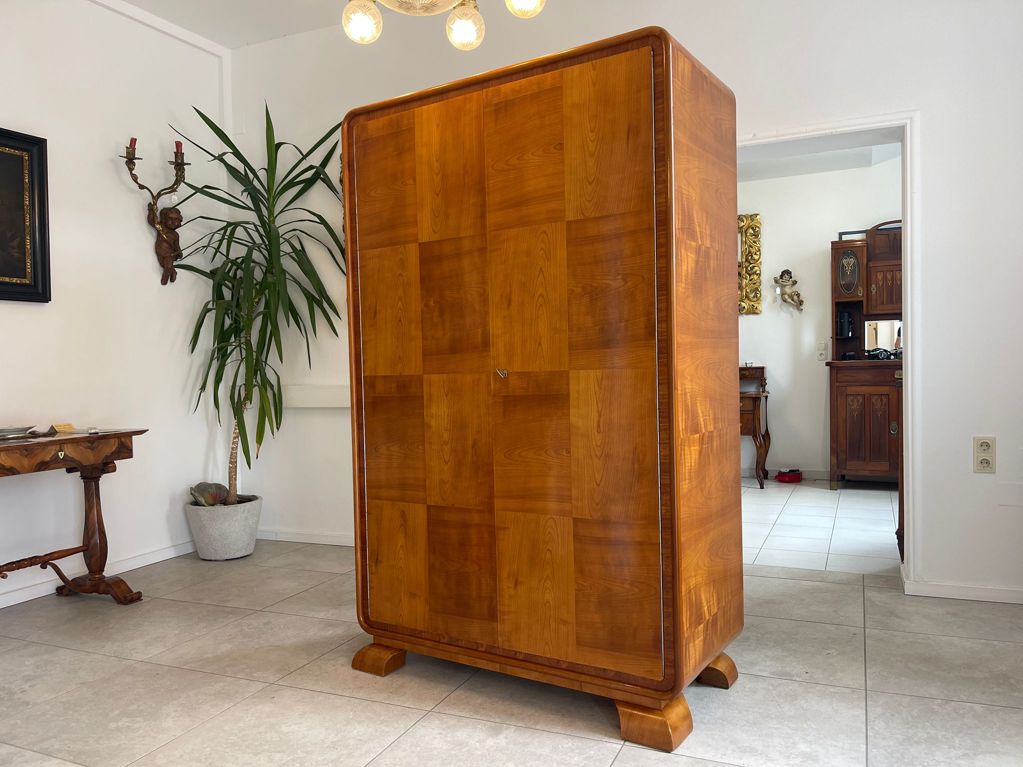 Restaurierte Art Deco Vitrine Glasschrank Bücherschrank Antiquität Antik Möbel G1628