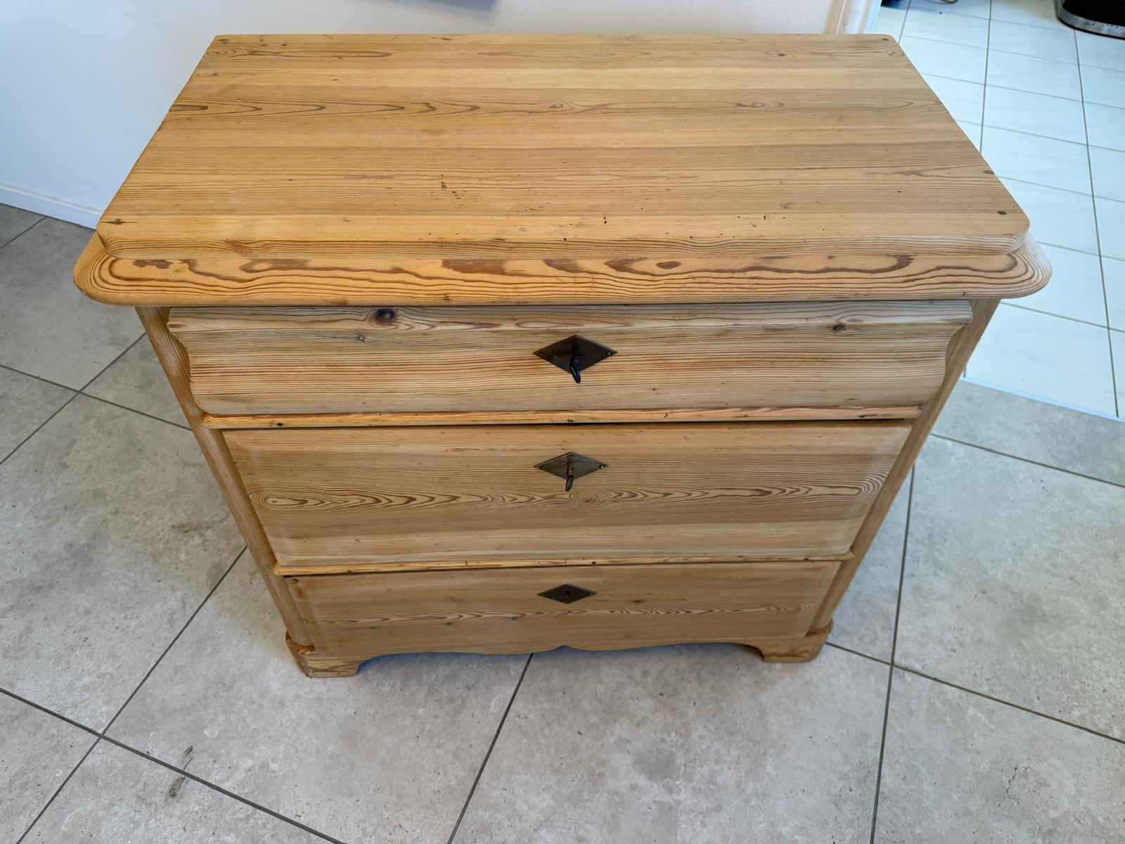 Biedermeier Kommode 3 Ladenkommode Antik Original D2424