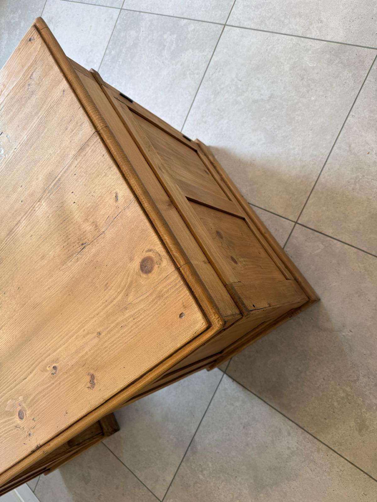 Bäuerlicher Naturholz Jugendstil Schreibtisch - Massivholz Bauernmöbel G2136