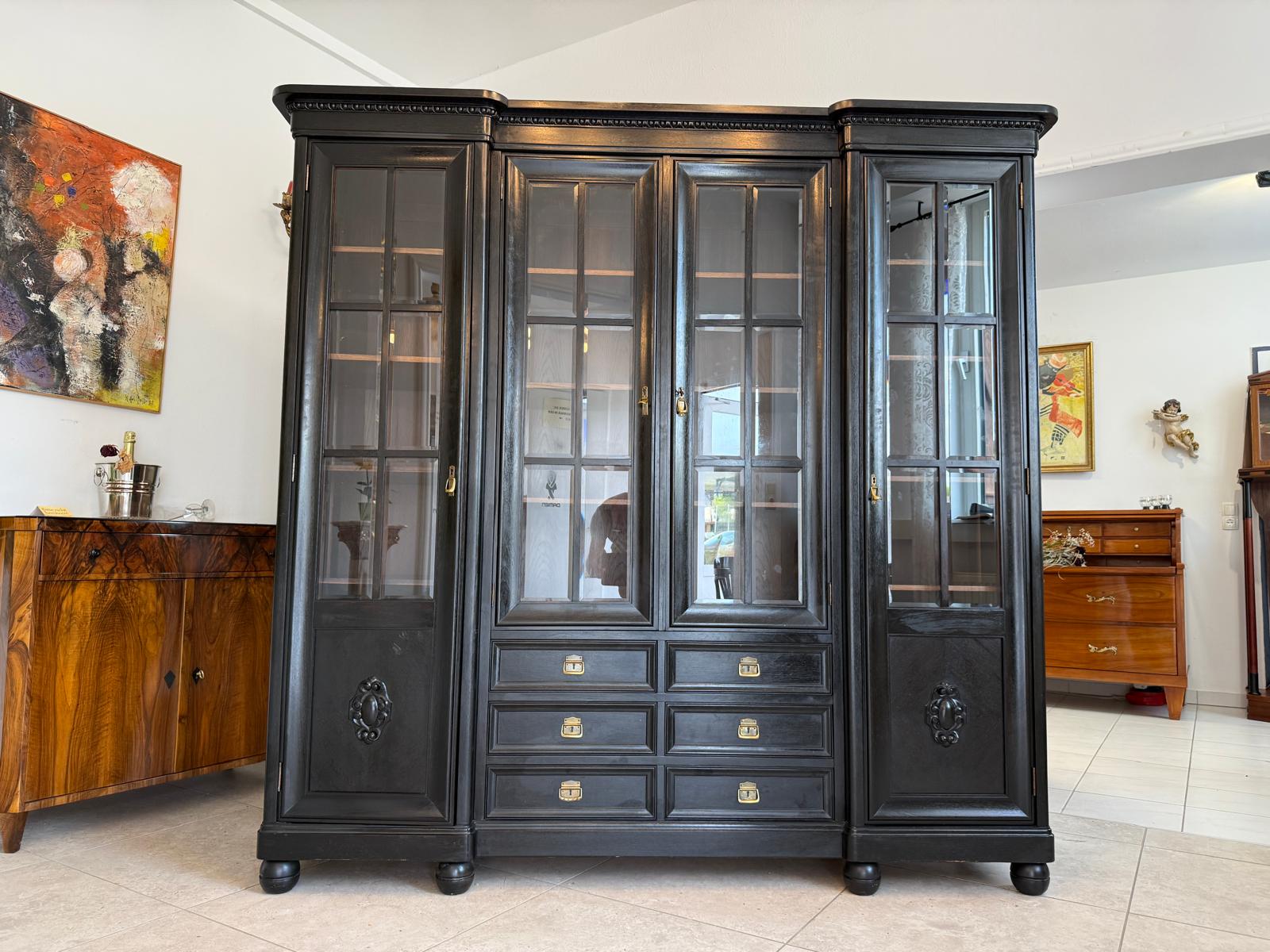 Traum Jugendstil Bücherschrank Büchervitrine Vitrine G1917