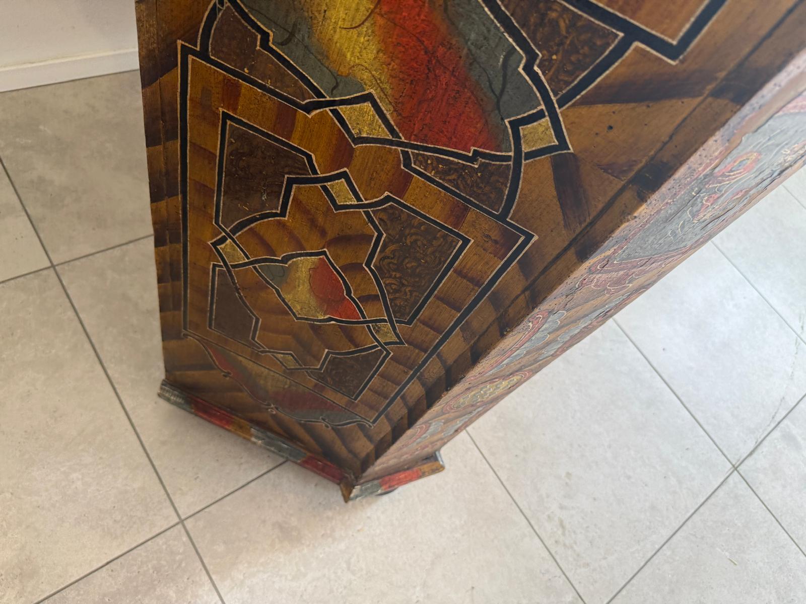 Originaler Bauernschrank Biedermeierschrank Handbemalt Reiterkasten D2795