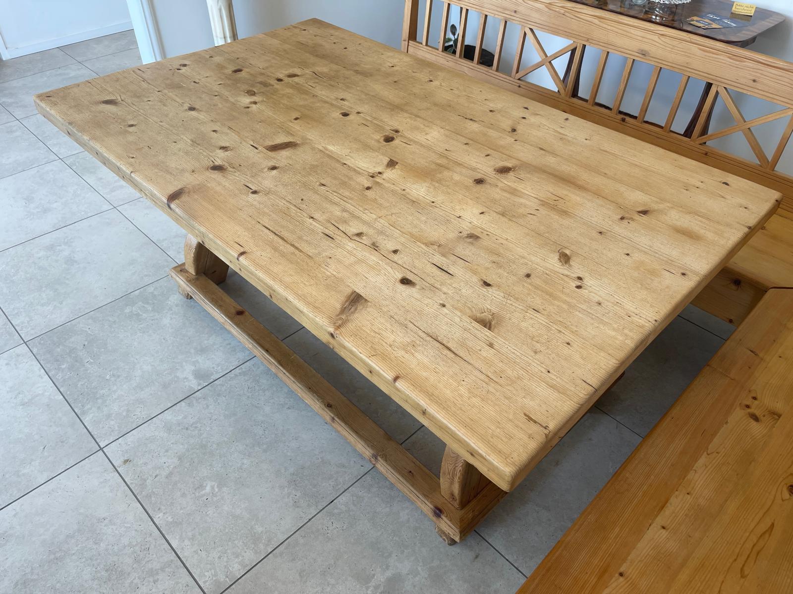 Bäuerliche Bauernsitzgruppe Ensemble Jogltisch Bauernstube Sessel Naturholz Antik G1701-1
