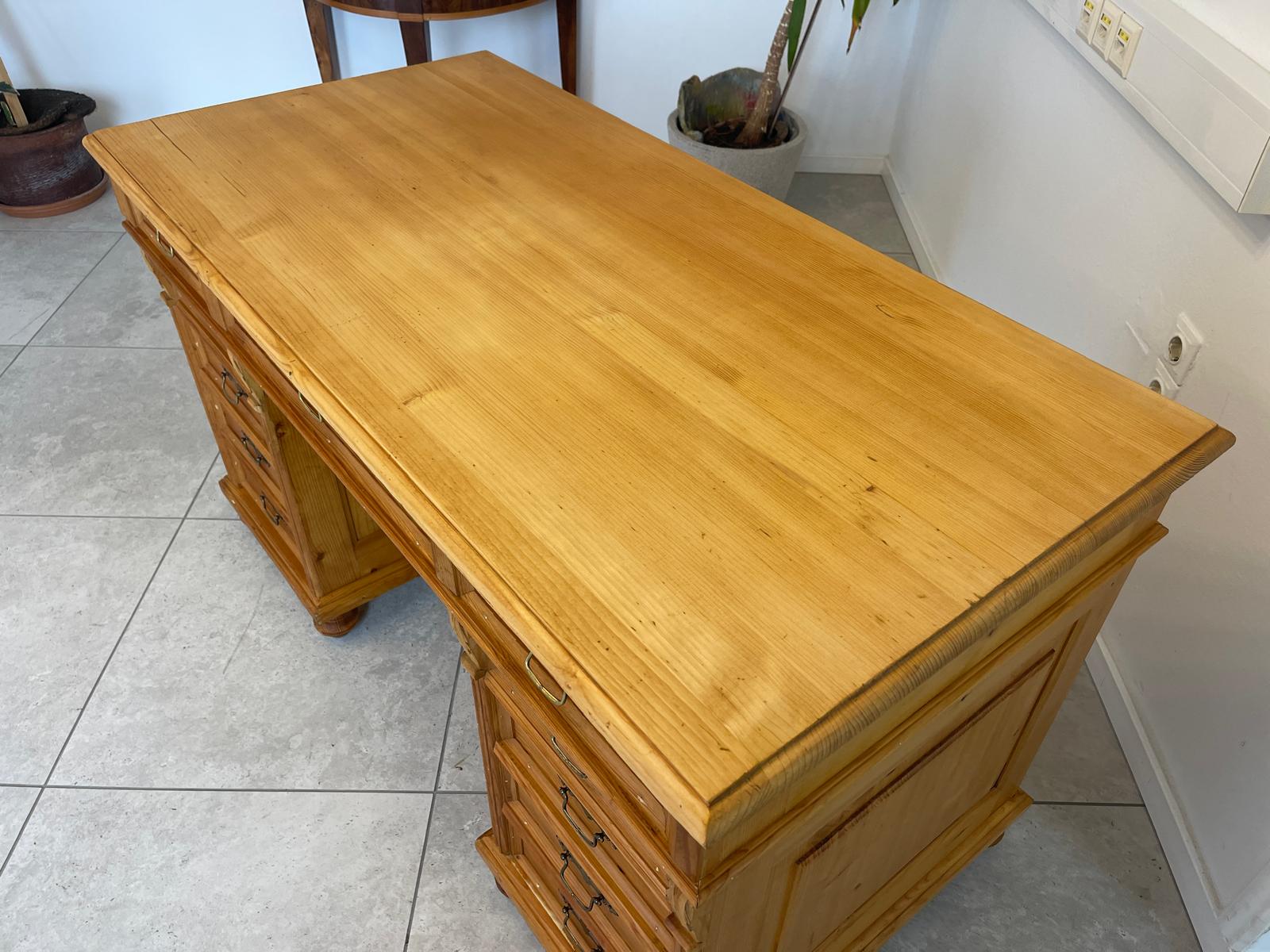 Bäuerlicher Naturholz Schreibtisch - Massivholz Bauernmöbel gebraucht G1146