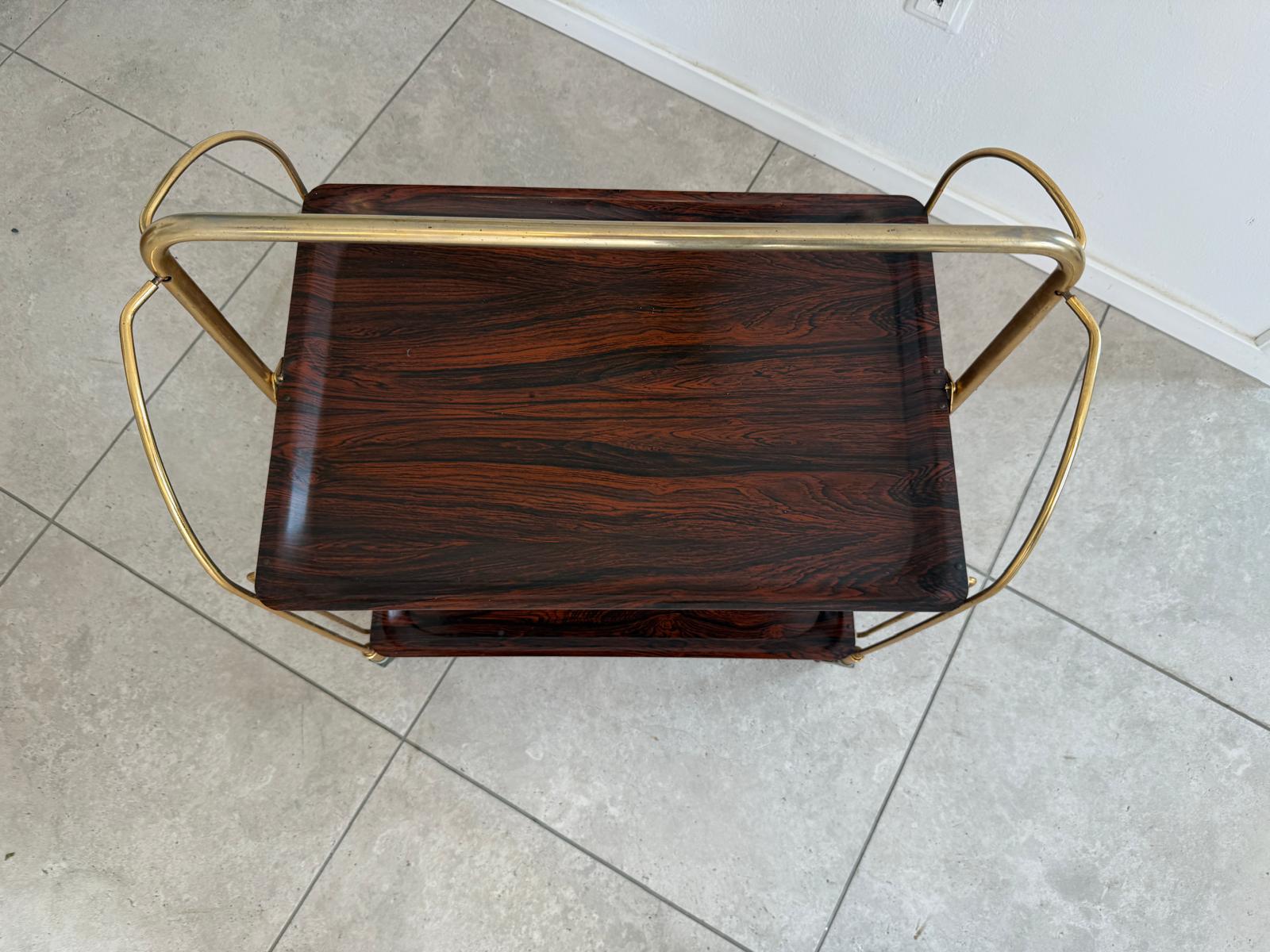 Frühstückwagen Servierwagen Bauhaus Stil Klappbare Funktion G1989