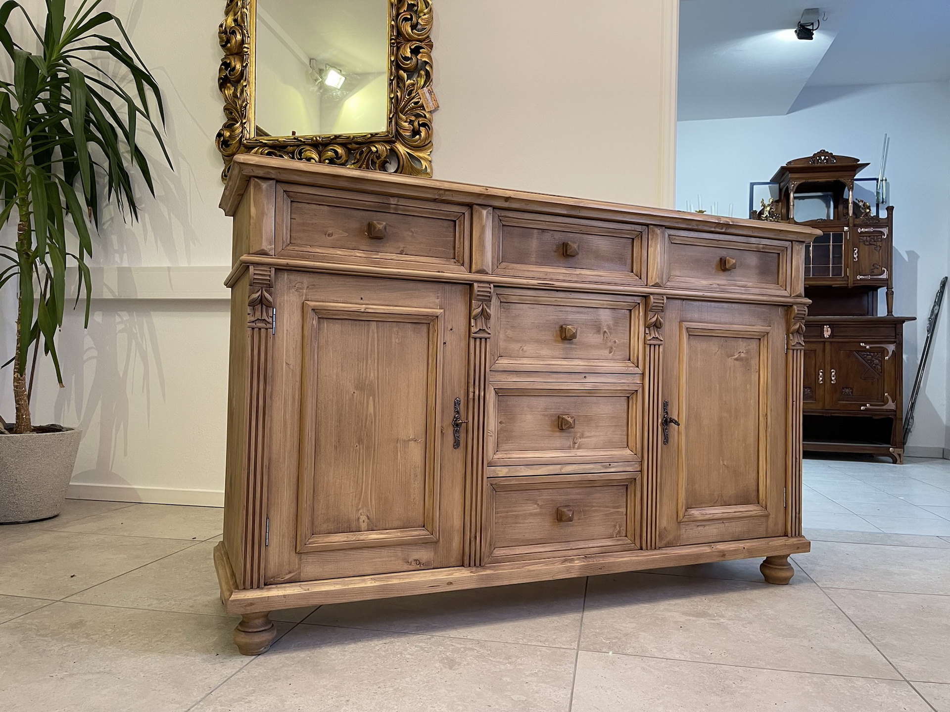 empire-biedermeier_258 massiver Apothekenschrank 6 Ladenkommode Ladenschrank G1632