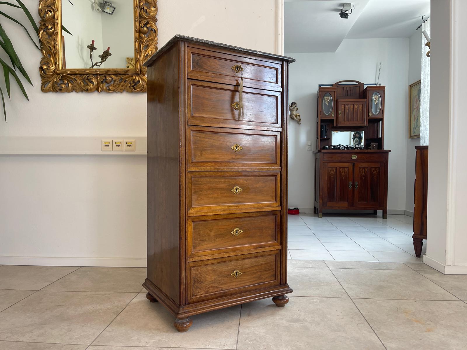 Originalstück Gründerzeit Wochenkommode Nussholz Ladenschrank G1664