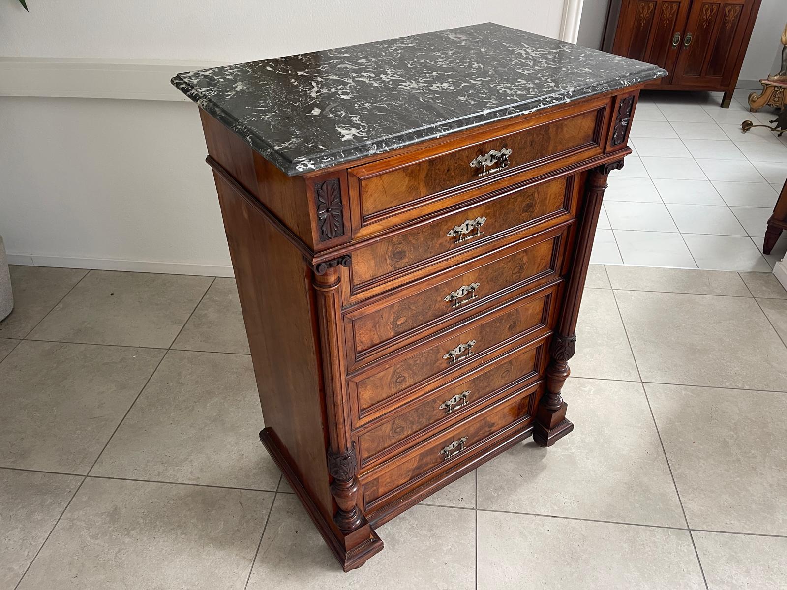 Gründerzeit Wochenkommode Nussholz Ladenschrank G1338
