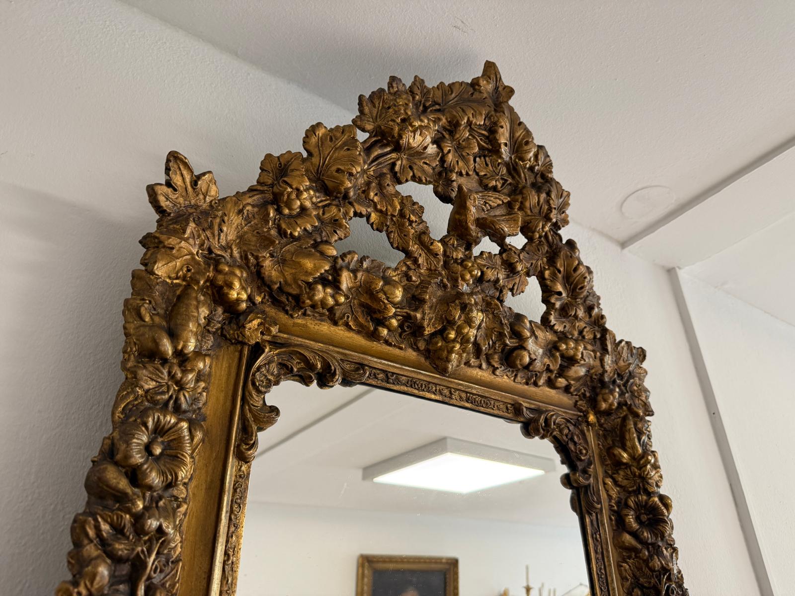 Rosenspiegel Ritterspiegel um 1860 Rosen Spiegel  Traum Rahmen G2167