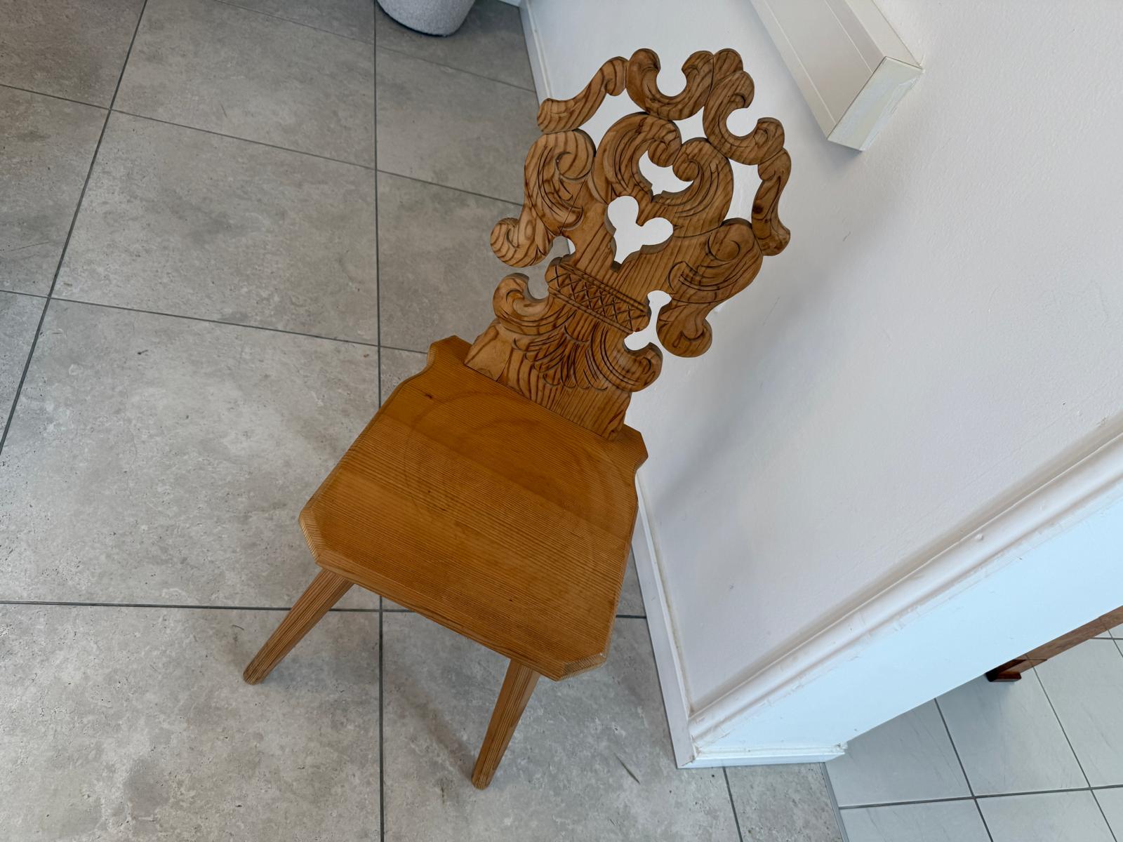 Uriger Bauernsessel Sessel Brettstuhl Beschnitzt G1890