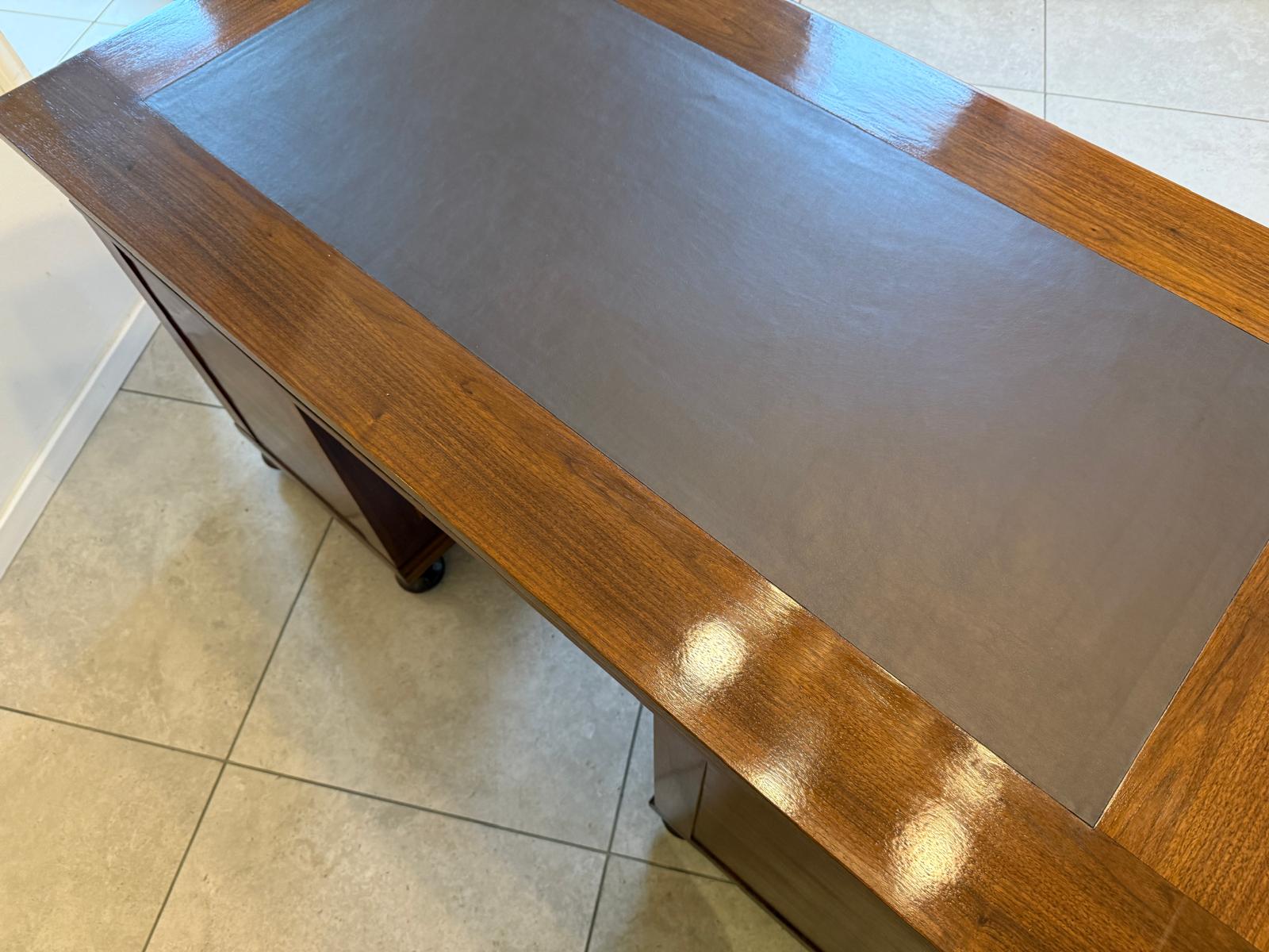 Restaurierter Original Gründerzeit Säulen Schreibtisch Sekretär Eichenholz G2240