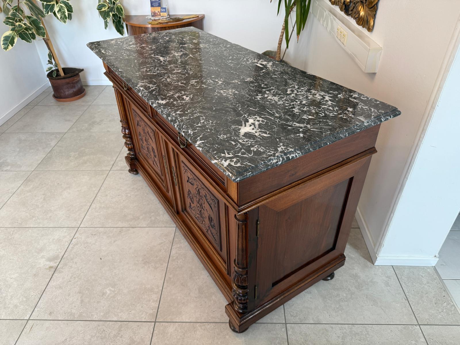 Originale Gründerzeit Anrichte mit Granitplatte Waschtisch Historismus G2769