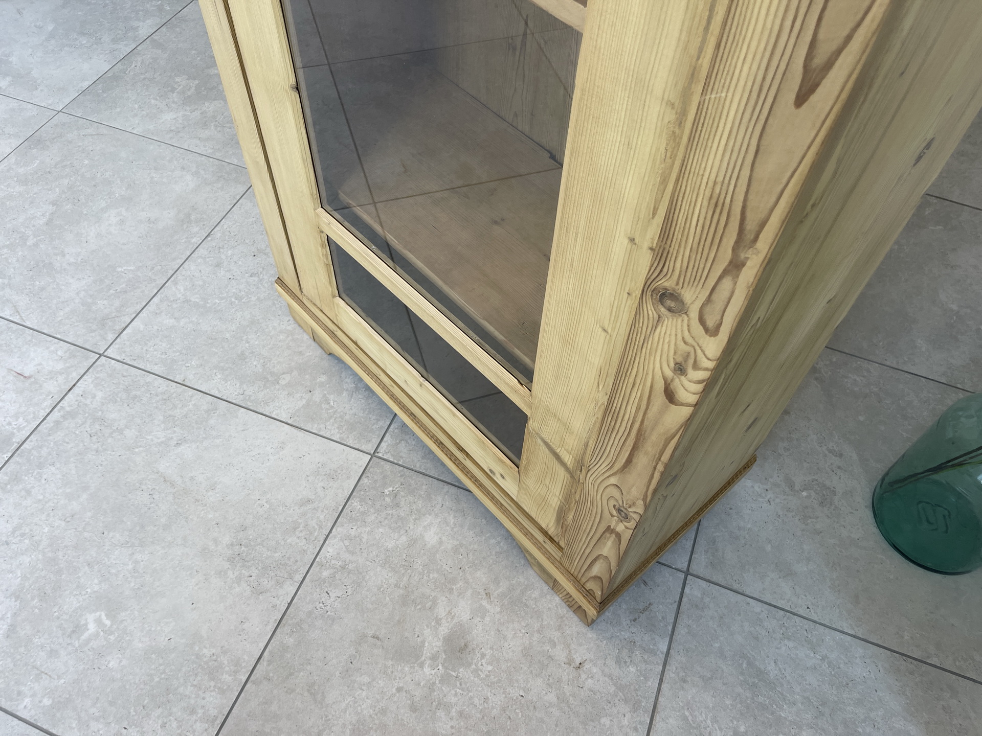 IMG_8427 Biedermeier Vitrine Naturholz Bücherschrank Bauernschrank  A4403