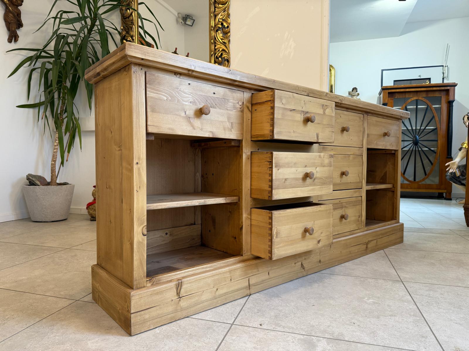 Antike 8 Ladenkommode Ladenschrank Apothekerschrank Weichholz G2315