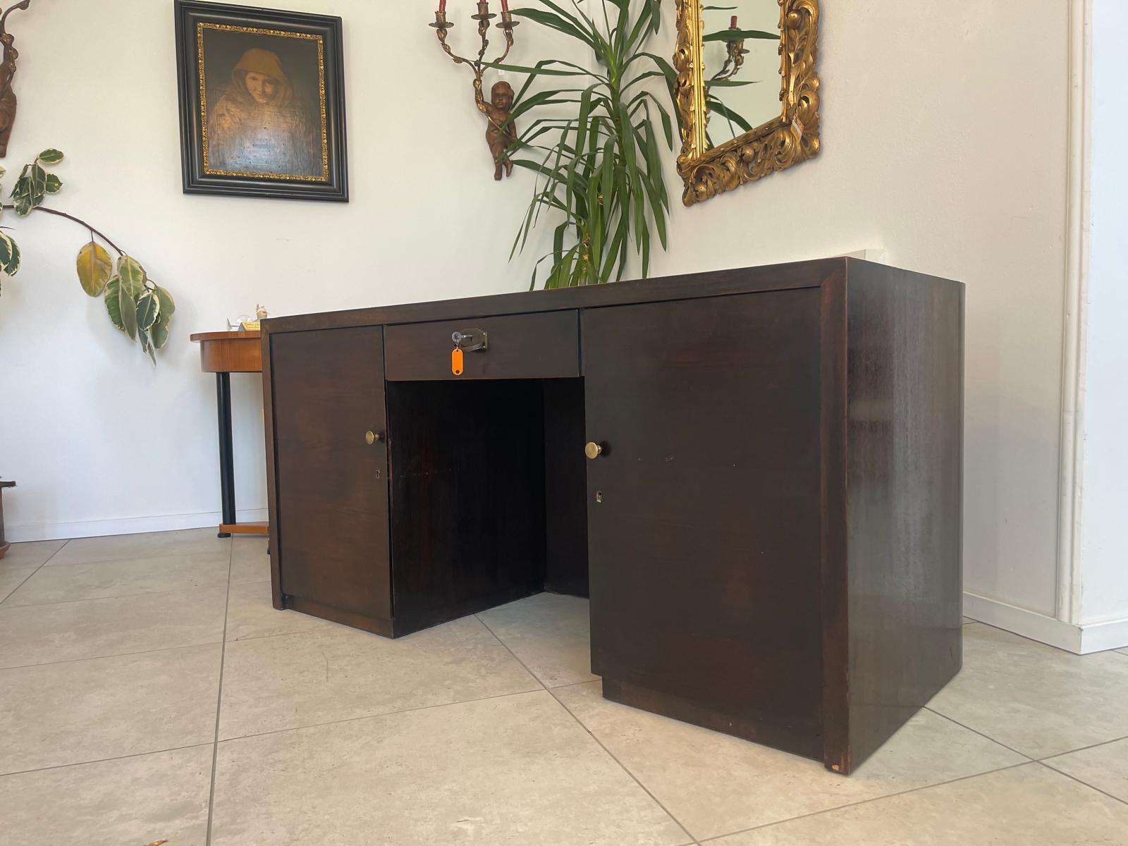 Art Deco Sekretär Büroschreibtisch mit Wurzelholzmaserung G1305