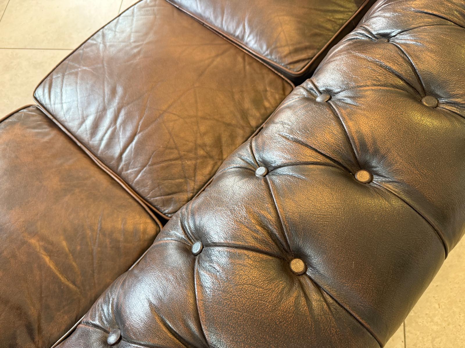 Chesterfield 3er Clubsofa Couch Zigarrenbraun D2756