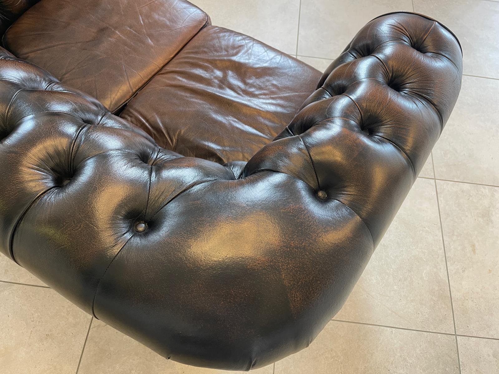 Chesterfield 2er Clubsofa Diwan Couch Zigarrenbraun G1333