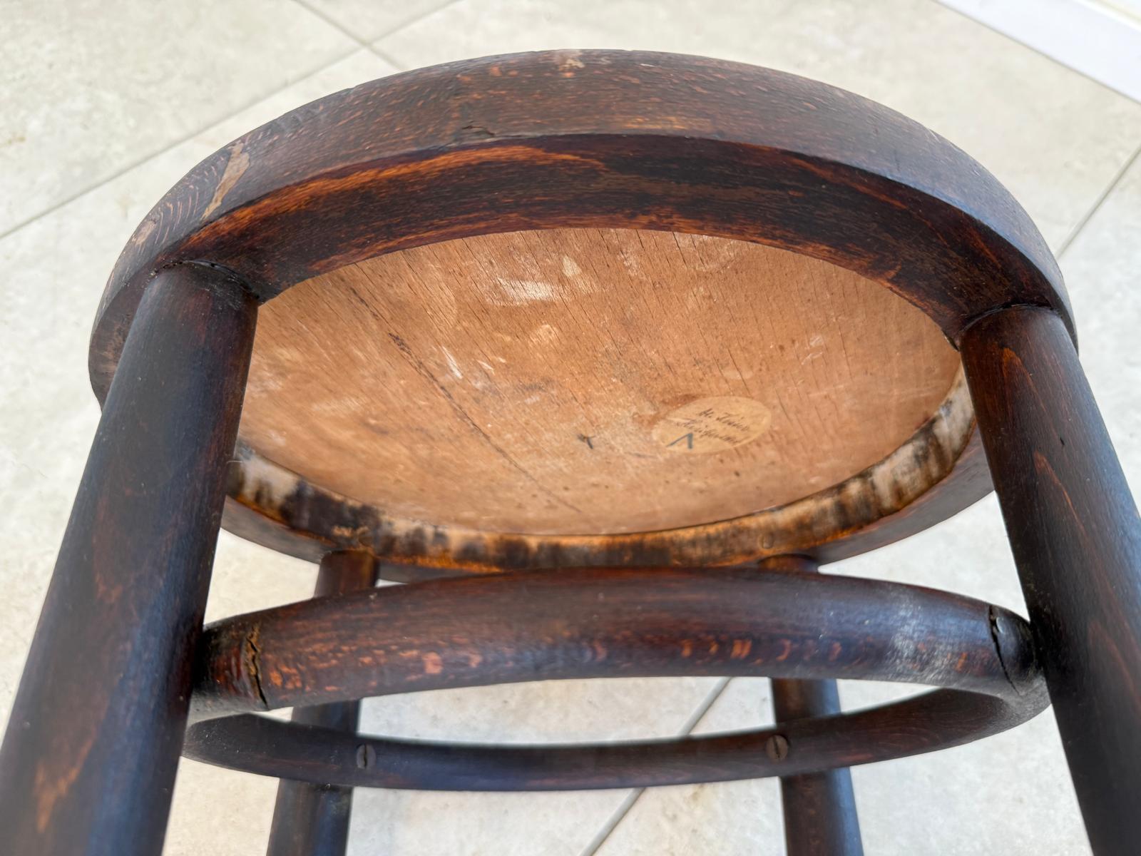 Antiker Jugendstil Hocker aus Holz | 19. Jahrhundert G1757