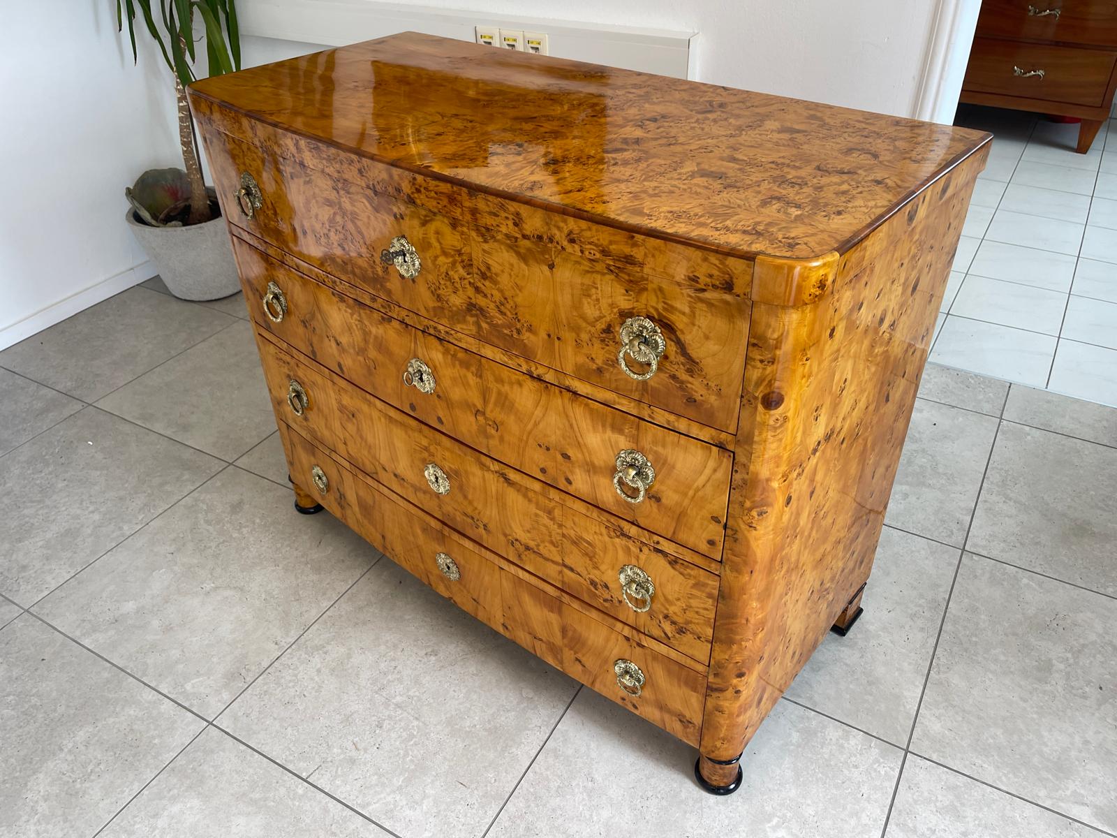 Restaurierte Biedermeier Schreibkommode Sekretär Pappelholz Antiquität G1747