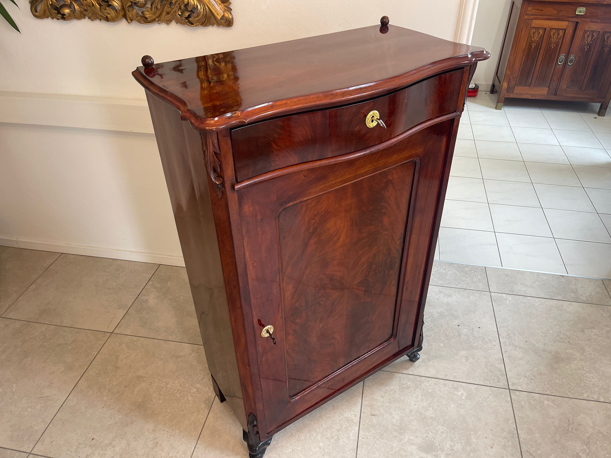 Spätbiedermeier Vertiko Halbschrank Antiqutität Rarität G1614