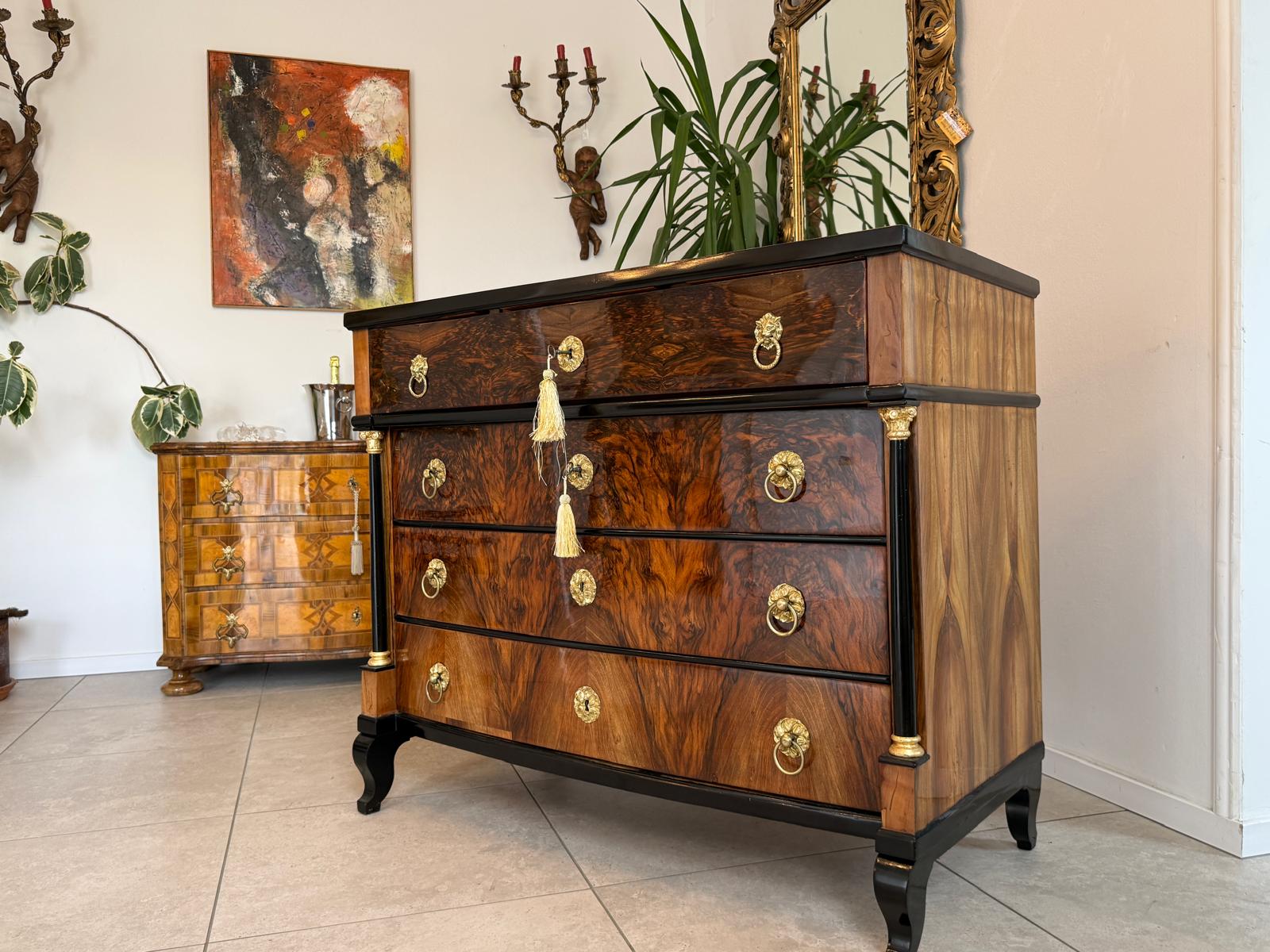 SALE Restaurierte Empire Schreibkommode Nussholz Antiquität Antikmöbel D2680