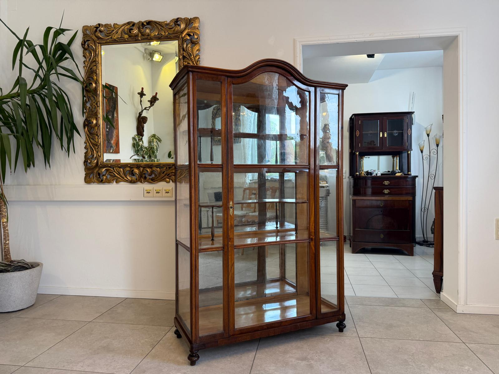 Altrestaurierte Spätbiedermeier Vitrine Bücherschrank Glasschrank Antiquität D2725
