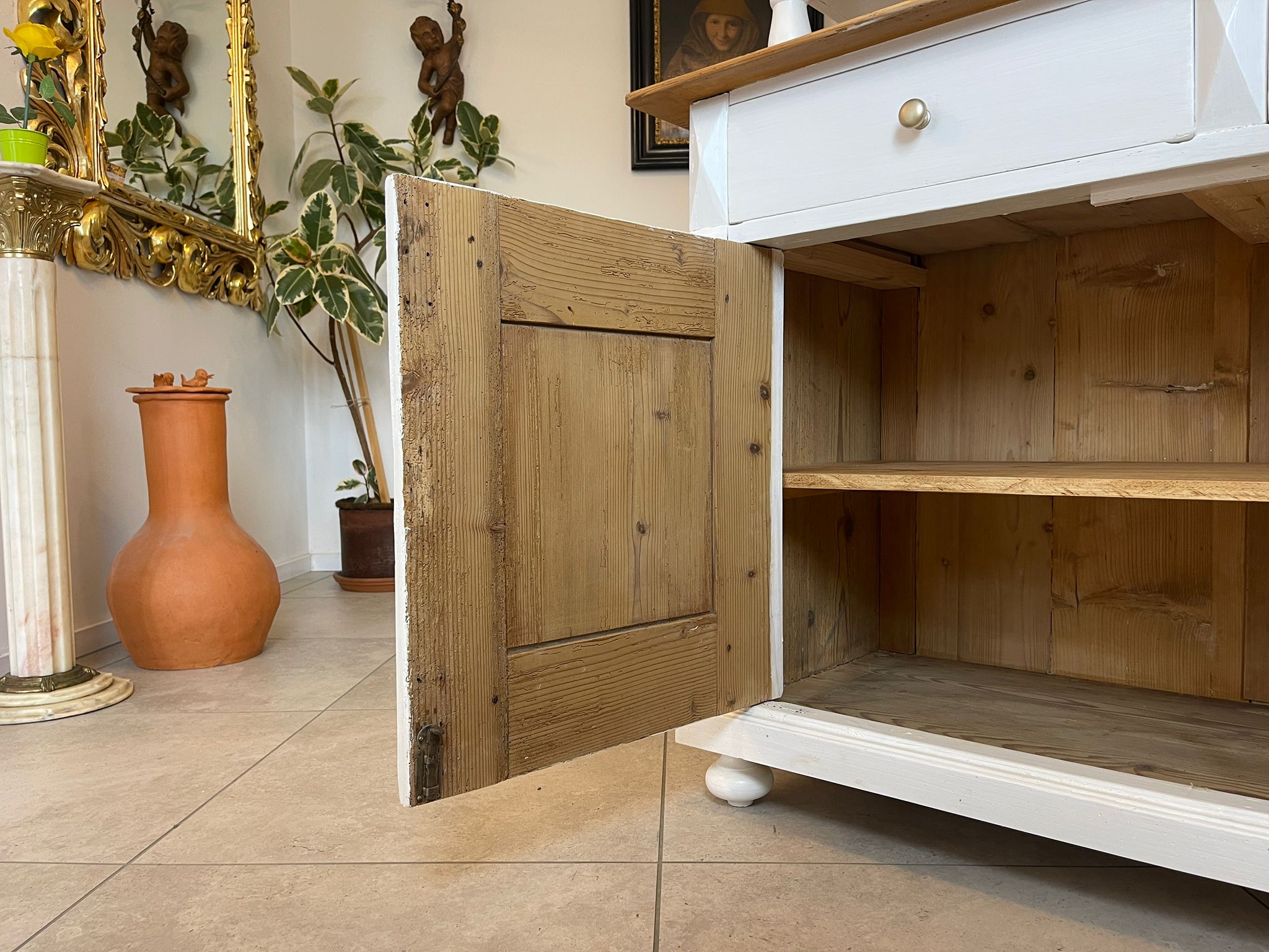 Aufsatzbuffet Küchenkredenz Bauernschrank Aufsatzkommode Chabby Chic G1607