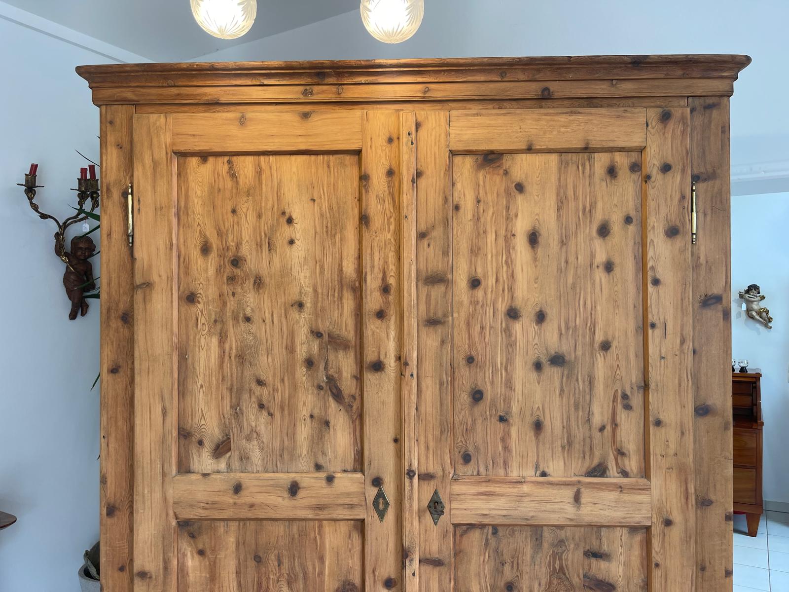 Antiker Biedermeier Zirbenholz Schrank Kasten Bauernschrank G1699
