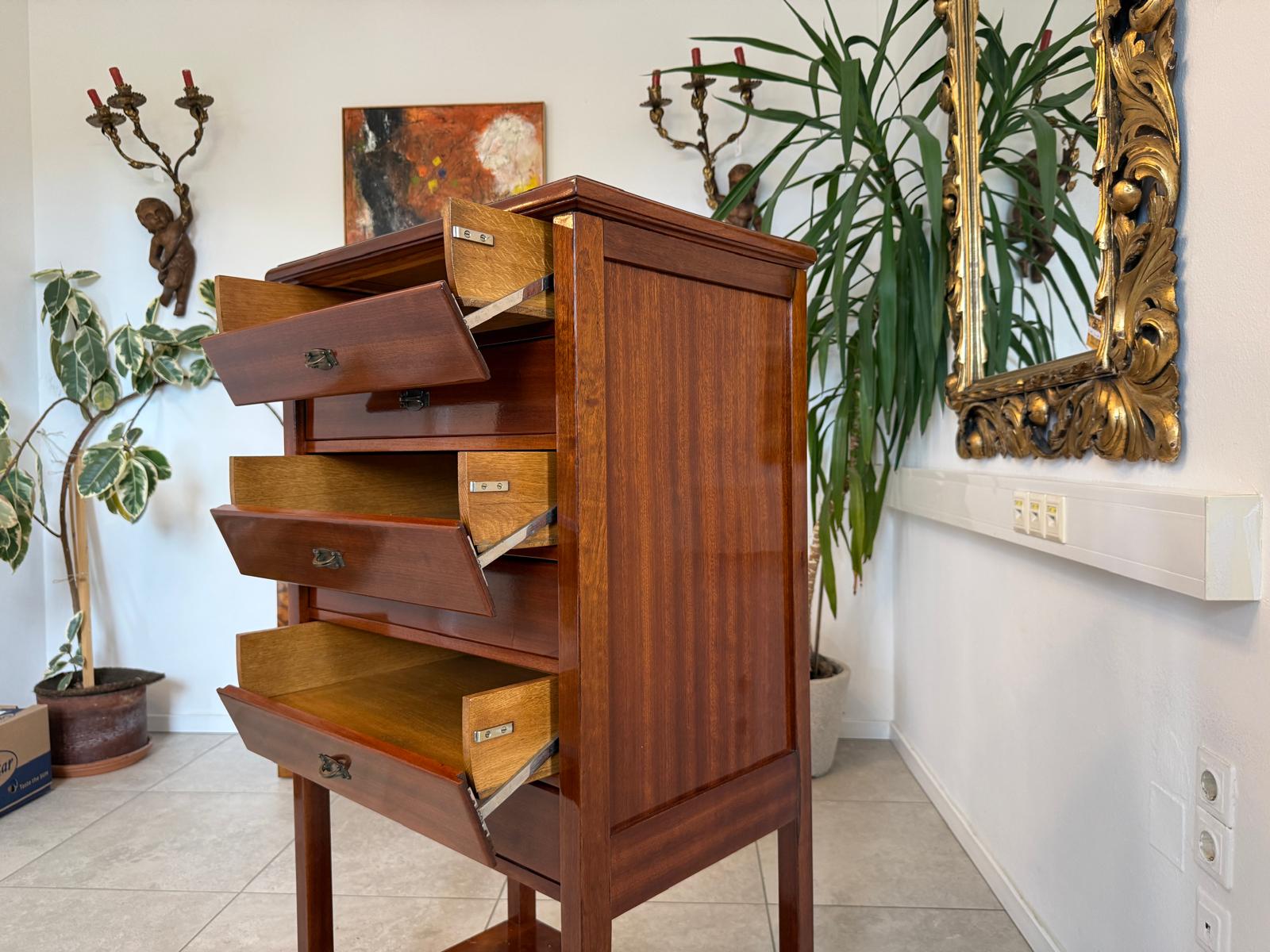 Jugendstil Aktenschrank Büroschrank restauriert Eichenholz D2476