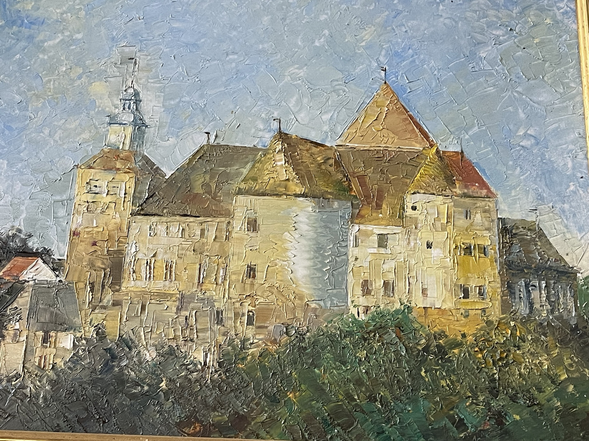 Gemälde Burg Schlaining Spachteltechnik A3422