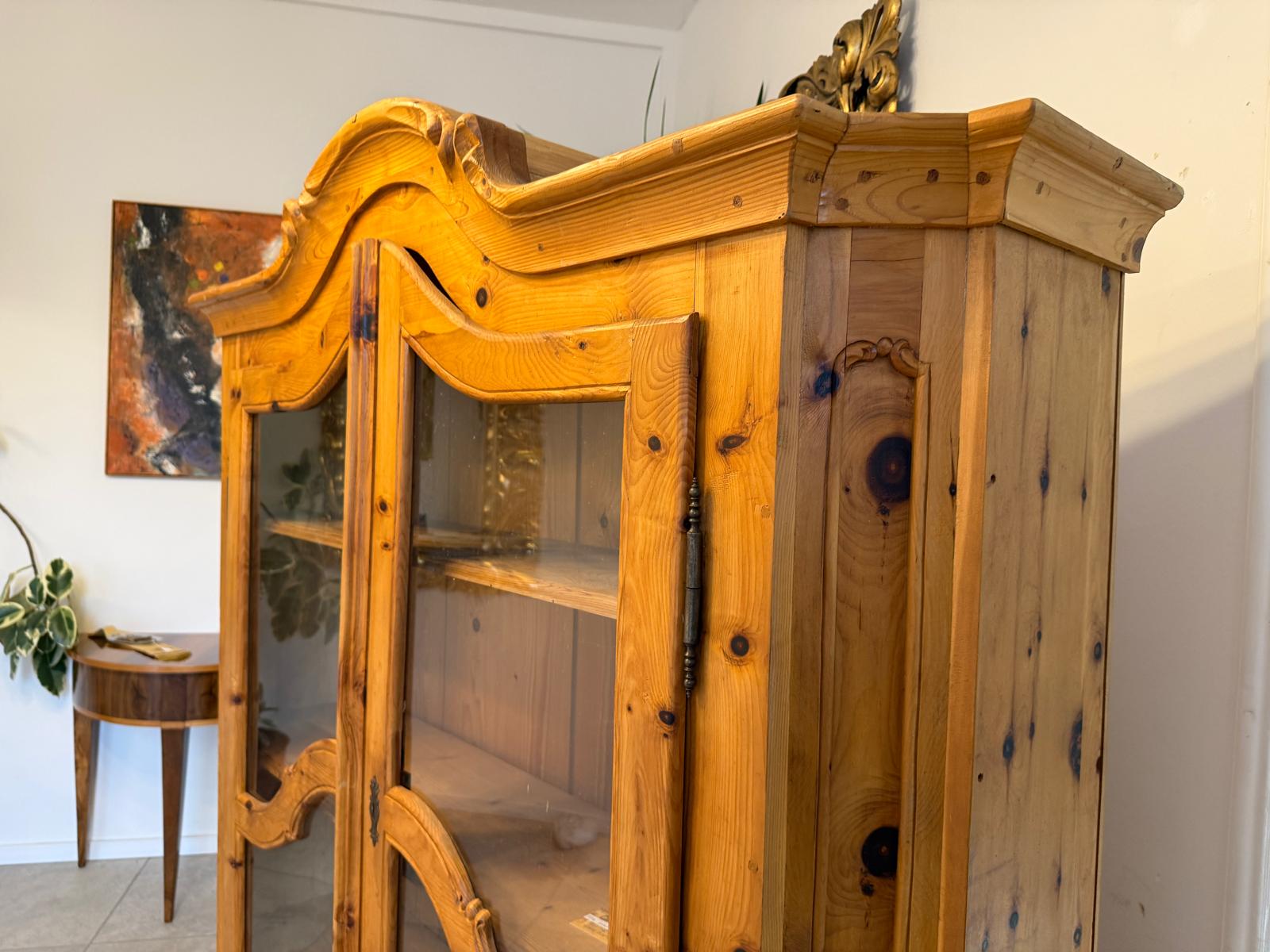 Zirbenholz Schrank Kasten Vitrine Glasschrank Bauerschrank D1104